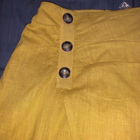 J.O.A. X REVOLVE Linen-Cotton side-button midi-skirt. Small‎ - Picture 4 of 10